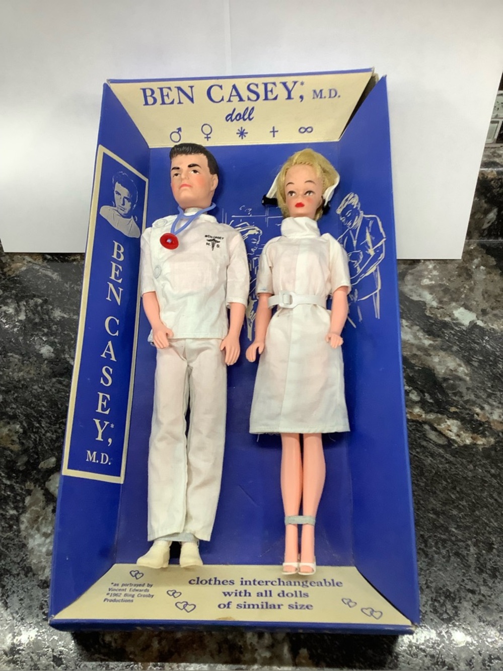 60s Ben Casey M.D. Matching Medical Doll Set in White